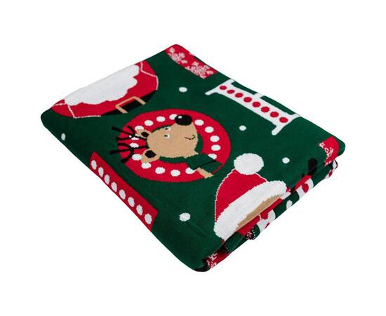 Плед 90х130 вязаный Ho-Ho-Ho Прованс (037814), Цвет: красный, Размер: 90x130, изображение 2