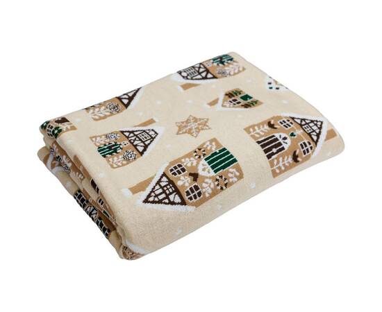 Плед 90х130 вязаный Імбирні будиночки Беж Прованс (037811), Цвет: бежевый, Размер: 90x130, изображение 2