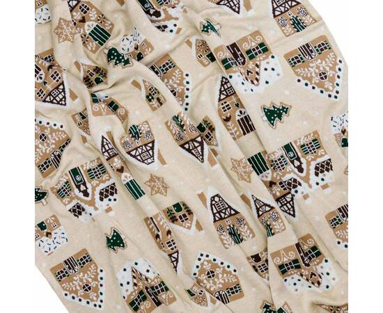 Плед 90х130 вязаный Імбирні будиночки Беж Прованс (037811), Цвет: бежевый, Размер: 90x130, изображение 3