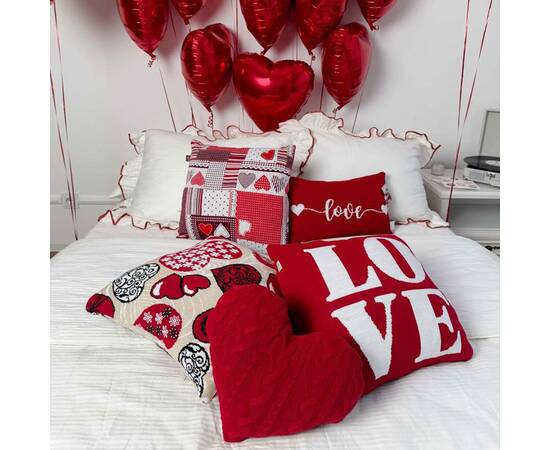 Подушка 45х45 в'язана Серця LOVE Прованс (039341), зображення 2