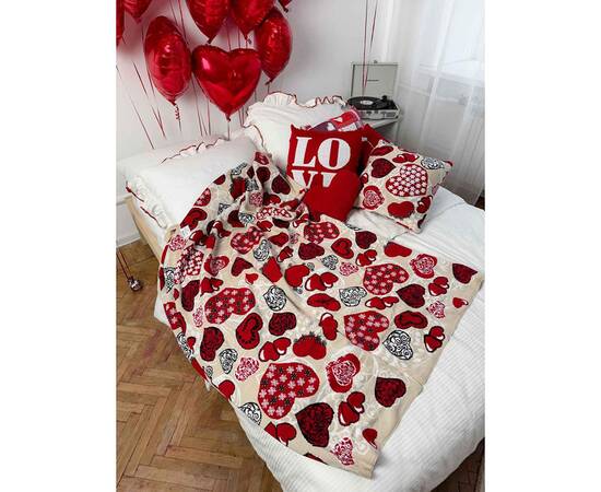 Подушка 45х45 в'язана Серця LOVE Прованс (039341), зображення 3