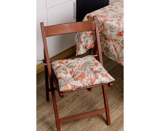 Подушка на стілець 40х40 Пташка на теракоті Прованс (034777), Колір: теракотовий, Розмір: 40x40, зображення 2