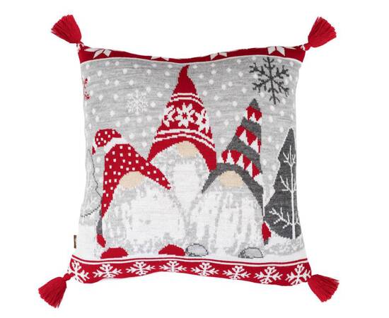 Подушка в'язана Веселі гноми сіра Прованс (037491), Колір: сірий, Розмір: 45x45, зображення 2