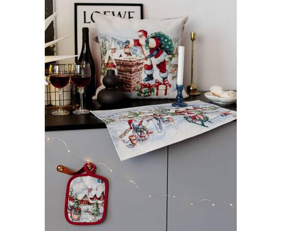 Прихватка 15х20 гобеленова в асортименті з велюром Снігова зима Прованс (037837), зображення 2