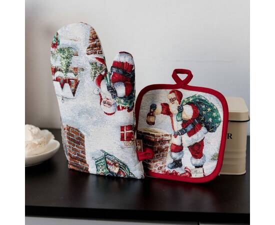 Прихватка 20х20 гобеленова з велюром Санта Снігова зима (в асортименті) Прованс (038050), зображення 2