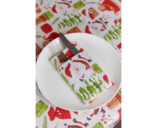 Салфетка 40х40 Санта на білому Прованс (035752), Тип: салфетки, Цвет: красный, Форма скатерти: квадратная, Размер: 40x40, изображение 2