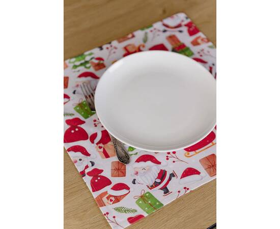 Салфетка 40х40 Санта на білому Прованс (035752), Тип: салфетки, Цвет: красный, Форма скатерти: квадратная, Размер: 40x40, изображение 3
