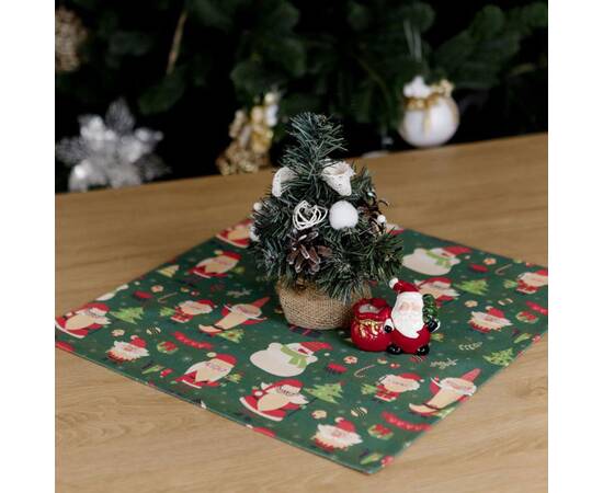 Салфетка 40х40 Санта на зеленому Прованс (035754), Тип: салфетки, Цвет: зеленый, Форма скатерти: квадратная, Размер: 40x40, изображение 2