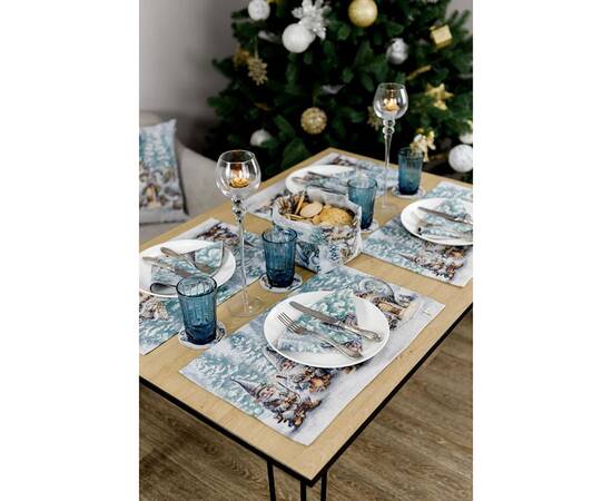 Салфетка гобеленовая Казкові гноми 30х50 Прованс (038427), Тип: салфетки, Цвет: бирюзовый, Форма скатерти: прямоугольная, Размер: 30x50, изображение 3