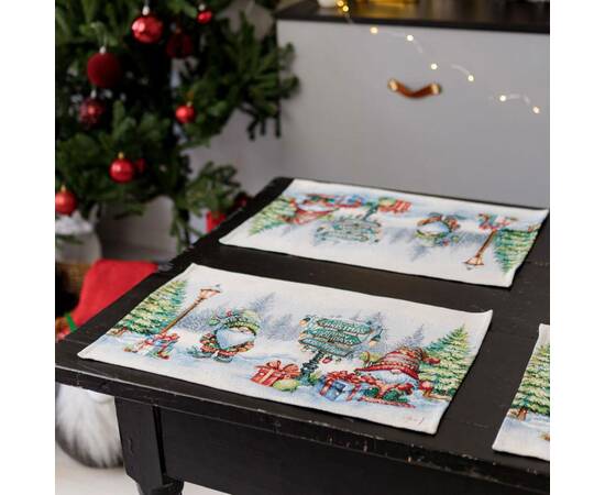 Салфетка гобеленовая Різдвяне багаття 30х50 Прованс (036427), Тип: салфетки, Цвет: белый, Форма скатерти: прямоугольная, Размер: 30x50, изображение 4