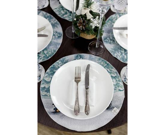 Серветка кругла D-35 гобеленова Казкові гноми Прованс (038429), Тип: серветки, Основний колір: бірюзовий, Форма скатертини: кругла, Розмір: Ø35, зображення 3