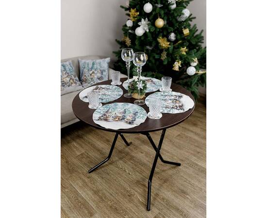 Серветка кругла D-35 гобеленова Казкові гноми Прованс (038429), Тип: серветки, Основний колір: бірюзовий, Форма скатертини: кругла, Розмір: Ø35, зображення 4