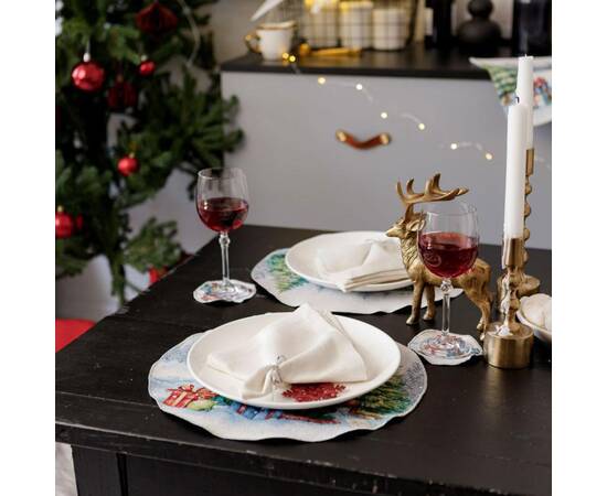 Салфетка круглая D-35 гобеленовая Різдвяне багаття Прованс (036429), Тип: салфетки, Цвет: белый, Форма скатерти: круглая, Размер: Ø35, изображение 3