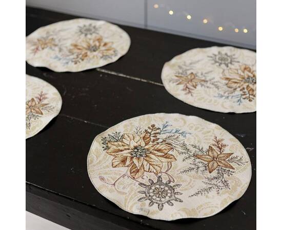 Салфетка круглая D-35 гобеленовая Золоте свято Прованс (036313), Тип: салфетки, Цвет: бежевый, Форма скатерти: круглая, Размер: Ø35, изображение 2