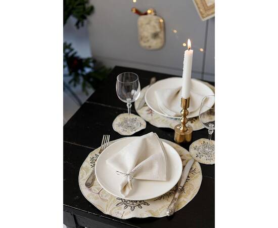 Салфетка круглая D-35 гобеленовая Золоте свято Прованс (036313), Тип: салфетки, Цвет: бежевый, Форма скатерти: круглая, Размер: Ø35, изображение 4