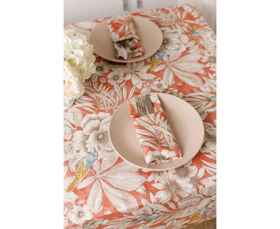 Скатерть 120х133 Пташка на теракоті Прованс (034759), Тип: скатерти, Цвет: терракотовый, Форма скатерти: прямоугольная, Размер: 120x133, изображение 3