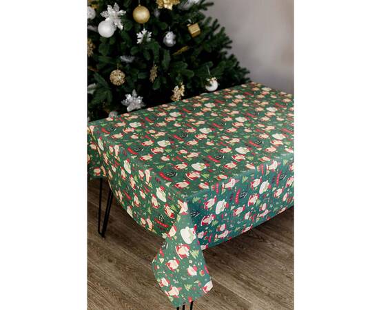 Скатерть 120х140 Санта на зеленому Прованс (035783), Тип: скатерти, Цвет: зеленый, Форма скатерти: прямоугольная, Размер: 120x140, изображение 2