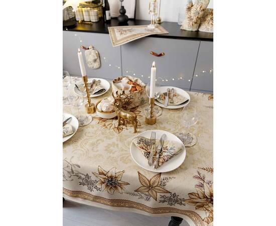 Скатерть 135х180 гобеленовая Золоте свято Прованс (036317), Тип: скатерти, Цвет: бежевый, Форма скатерти: прямоугольная, Размер: 135x180, изображение 4