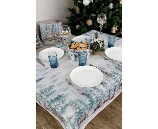 Скатертина 135х220 гобеленова Казкові гноми Прованс (038449), Тип: скатертини, Основний колір: білий, Форма скатертини: прямокутна, Розмір: 135x220, зображення 3