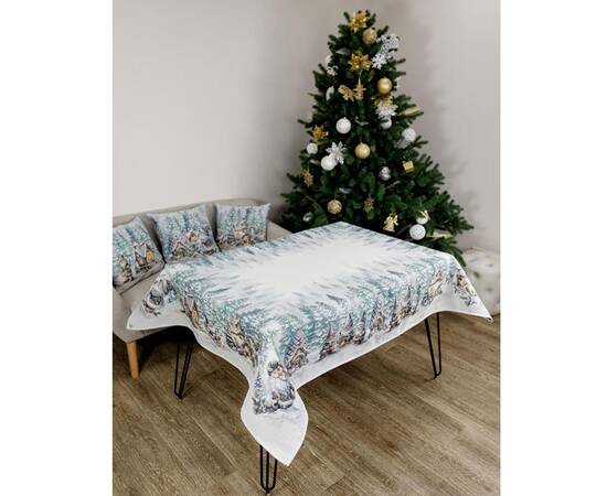 Скатертина 135х300 гобеленова Казкові гноми Прованс (038453), Тип: скатертини, Основний колір: бірюзовий, Форма скатертини: прямокутна, Розмір: 135x300, зображення 2