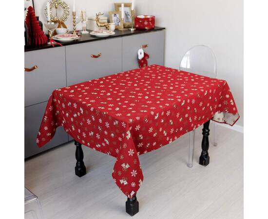 Скатерть 136х136 Дзвіночки на червоному Прованс (036856), Тип: скатерти, Цвет: красный, Форма скатерти: квадратная, Размер: 136x136, изображение 2