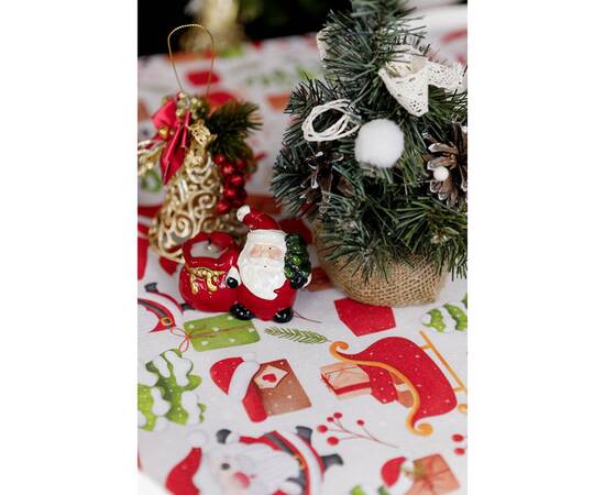 Скатерть 180х140 Санта на білому Прованс (035785), Тип: скатерти, Цвет: красный, Форма скатерти: прямоугольная, Размер: 140x180, изображение 4