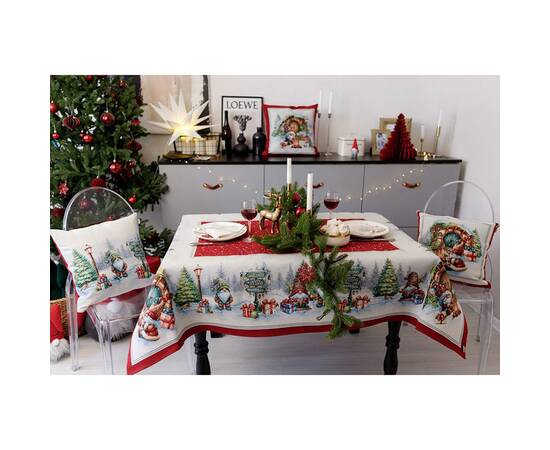 Скатерть гобеленовая Різдвяне багаття 95х100 Прованс (037396), Тип: скатерти, Цвет: красный, Форма скатерти: квадратная, Размер: 95x100, изображение 2