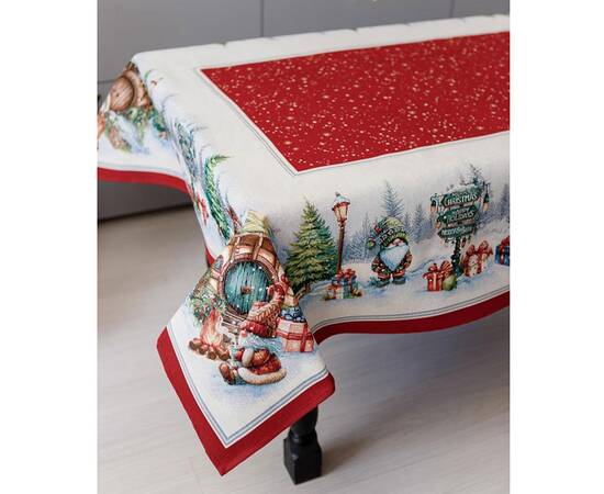 Скатерть гобеленовая Різдвяне багаття 95х100 Прованс (037396), Тип: скатерти, Цвет: красный, Форма скатерти: квадратная, Размер: 95x100, изображение 3