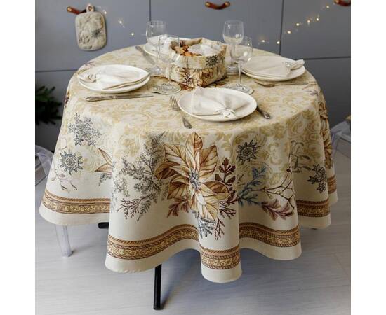 Скатерть круглая D-136 гобеленовая Золоте свято Прованс (036327), Тип: скатерти, Цвет: бежевый, Форма скатерти: круглая, Размер: Ø136, изображение 2