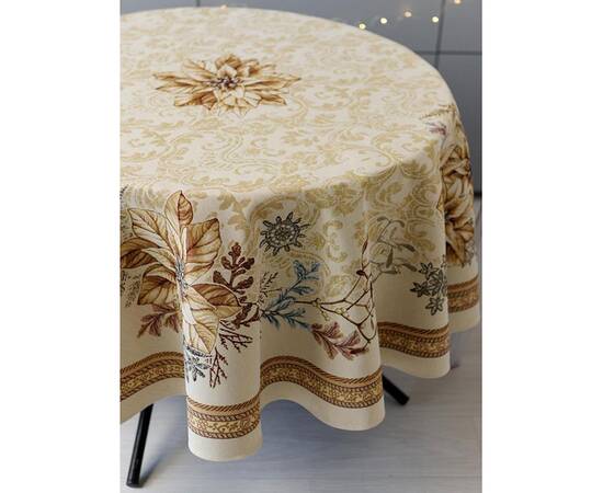 Скатерть круглая D-136 гобеленовая Золоте свято Прованс (036327), Тип: скатерти, Цвет: бежевый, Форма скатерти: круглая, Размер: Ø136, изображение 3