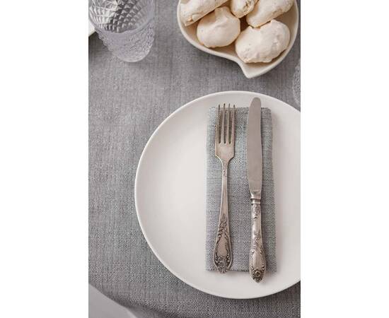 Скатертина кругла кругла D-136 Перлина Silver Прованс (037602), Тип: скатертини, Основний колір: сірий, Форма скатертини: кругла, Розмір: Ø136, зображення 4