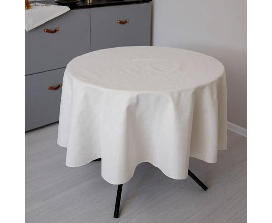 Скатерть круглая круглая D-136 Перлина WhiteT Прованс (037604), Тип: скатерти, Цвет: белый, Форма скатерти: круглая, Размер: Ø136, изображение 4