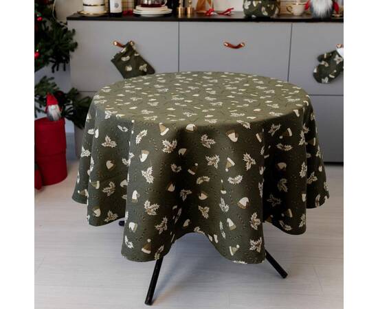 Скатерть круглая D-180 Шапочки на зеленому Прованс (036870), Тип: скатерти, Цвет: зеленый, Форма скатерти: круглая, Размер: Ø180, изображение 2