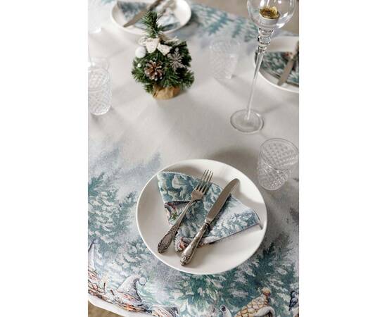 Скатертина овальна 135х180 гобеленова Казкові гноми Прованс (038461), Тип: скатертини, Основний колір: білий, Форма скатертини: овальна, Розмір: 135x180, зображення 4