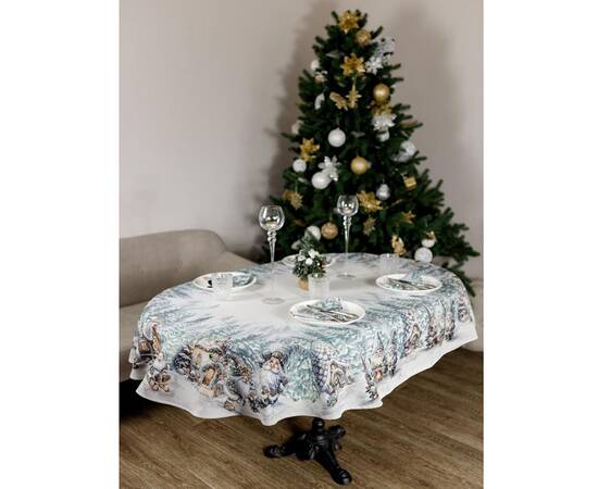 Скатертина овальна 135х180 гобеленова Казкові гноми Прованс (038461), Тип: скатертини, Основний колір: білий, Форма скатертини: овальна, Розмір: 135x180, зображення 5