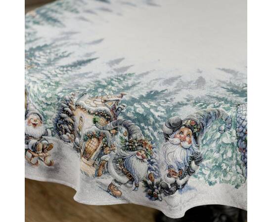 Скатертина овальна 135х240 гобеленова Казкові гноми Прованс (038463), Тип: скатертини, Основний колір: білий, Форма скатертини: овальна, Розмір: 135x240, зображення 2