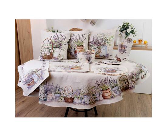 Скатертина овальна 160х180 Provence Прованс (039126), Тип: скатертини, Основний колір: бежевий, Форма скатертини: овальна, Розмір: 160x180, зображення 3