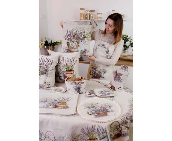 Скатертина овальна 160х180 Provence Прованс (039126), Тип: скатертини, Основний колір: бежевий, Форма скатертини: овальна, Розмір: 160x180, зображення 4