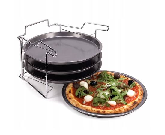 Набор форм 4 шт. для запекания пиццы 30 см из углеродистой стали Kamille (6045), изображение 7