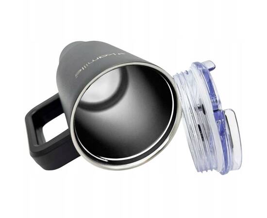 Термокухоль 1200 мл з нержавіючої сталі з трубочкою (чорний) Kamille (2172), зображення 4