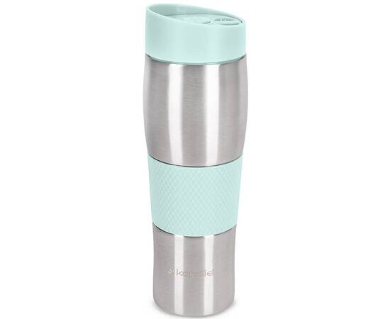 Термокружка 480 мл из нержавеющей стали с TPR-вставкой (ментоловый, голубой, ліловий, серый). Kamille (2161), изображение 4