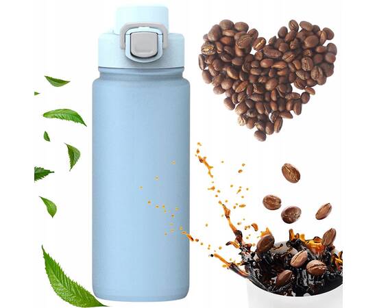 Термокружка спортивная 600 мл из нержавеющей стали (голубой) Kamille (2178), изображение 2