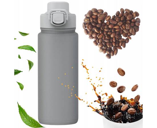 Термокружка спортивная 600 мл из нержавеющей стали (серый) Kamille (2177), изображение 2