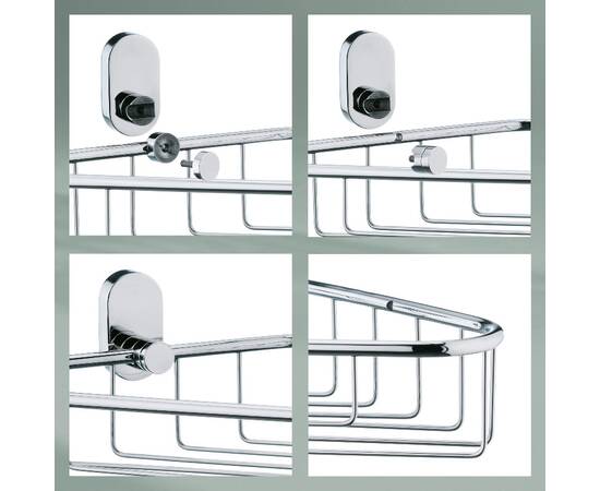 Полиця-сітка кутова у ванну кімнату KELA Lucido срібляста 28.5х22.5 см (22688), зображення 4