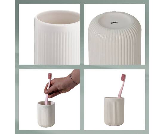 Стакан для зубных щеток KELA Adele белый 10х7.5 см (23731), изображение 4