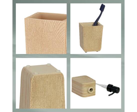 Стакан для зубных щеток KELA Kaiu под дерево 8х6х9.5 см (23683), изображение 4