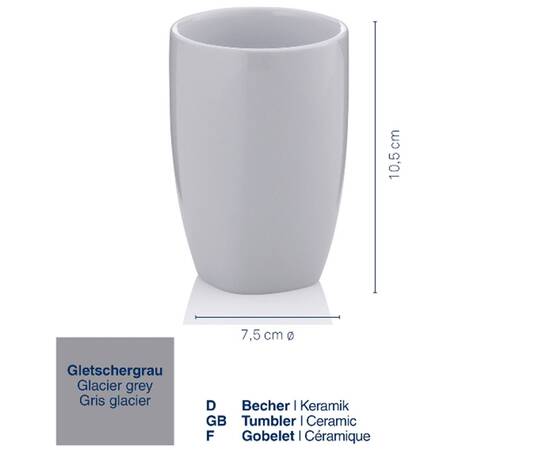 Стакан для зубных щеток KELA Landora ледяно-серый 10.5х7.5 см (20406), изображение 3