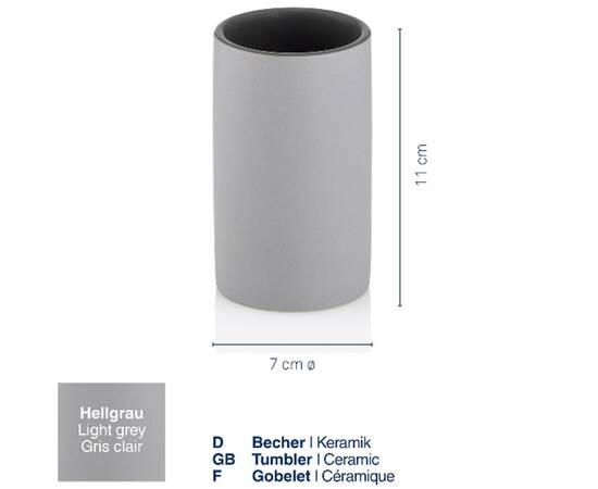 Стакан для зубных щеток KELA Matsi светло-серый 11х7 см (23710), изображение 3