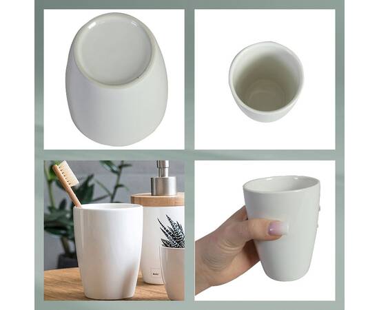 Стакан для зубных щеток KELA Natura белый 10.5х8 см (18588), изображение 4