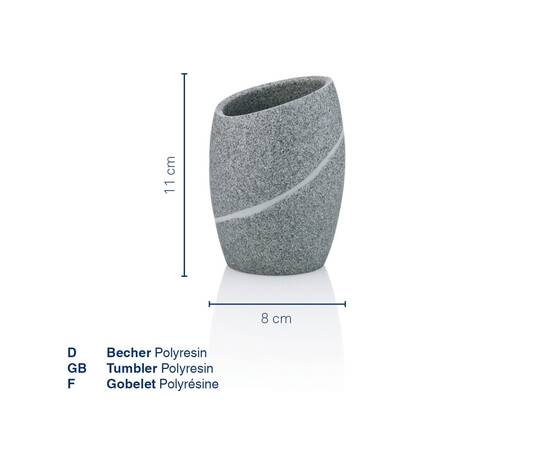 Стакан для зубных щеток KELA Talus серый 11х8 см (20256), изображение 3